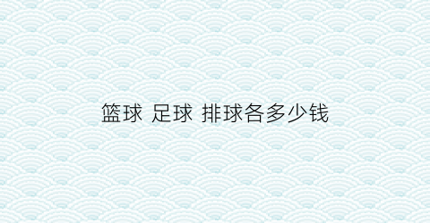 篮球足球排球各多少钱(篮球足球排球各多少钱一节)